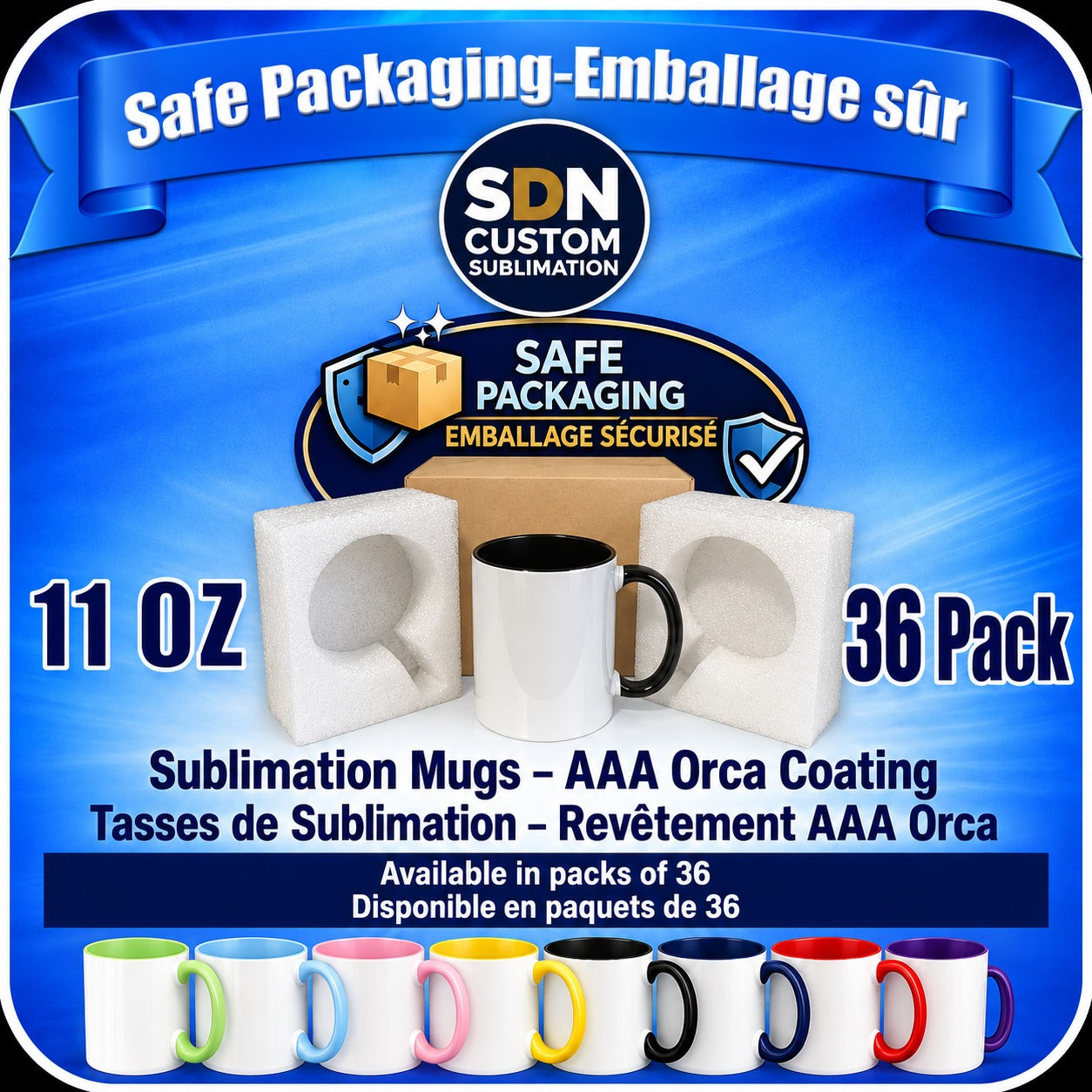 11 oz Mugs (36 Pack) Safe Packaging