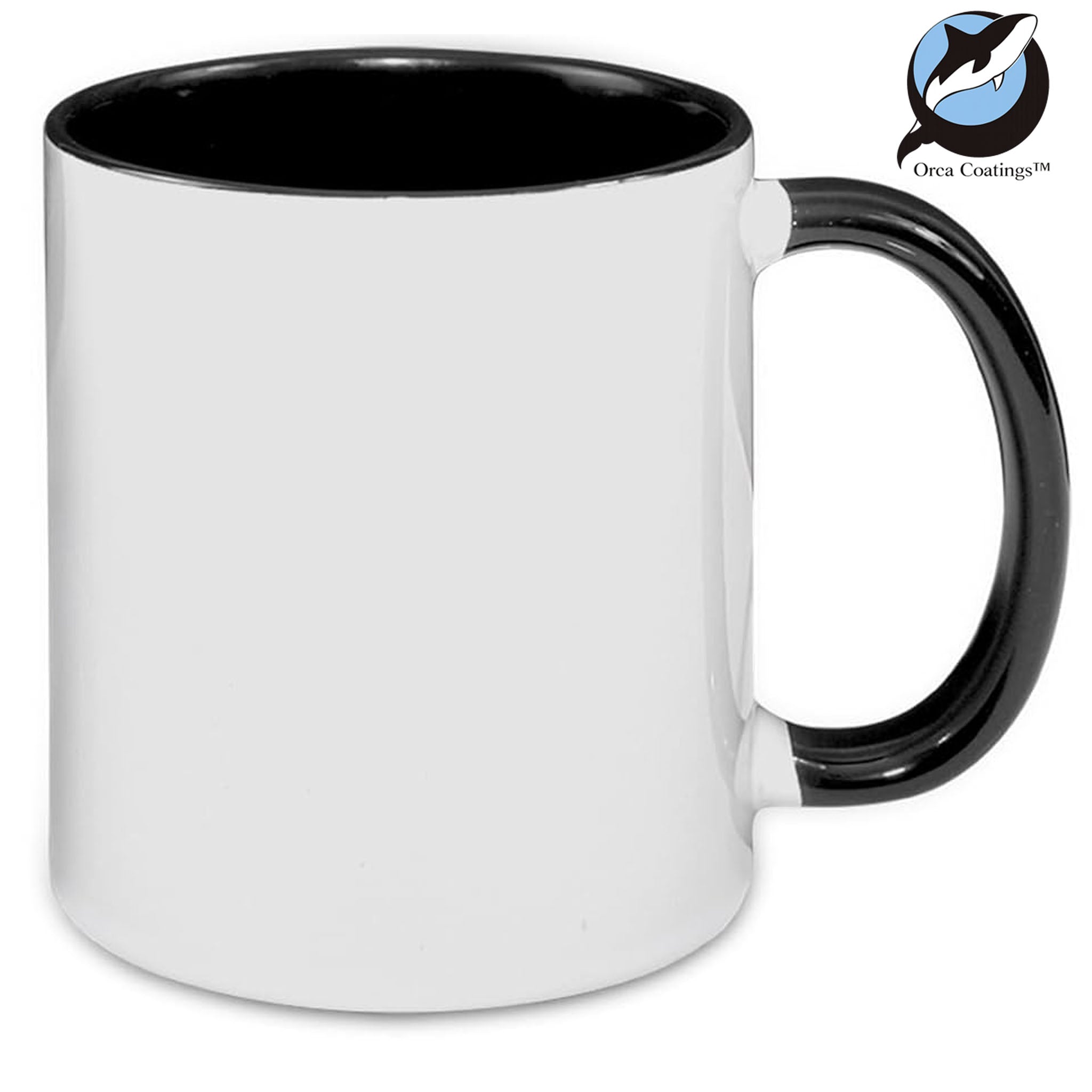 36/Mugs/Black/11oz(($1.67 Cost . unit) White 11 oz Sublimation Mugs with inner color black AAA Coating - Box of 36 | Made for Pick-Up Only ORCA COATING