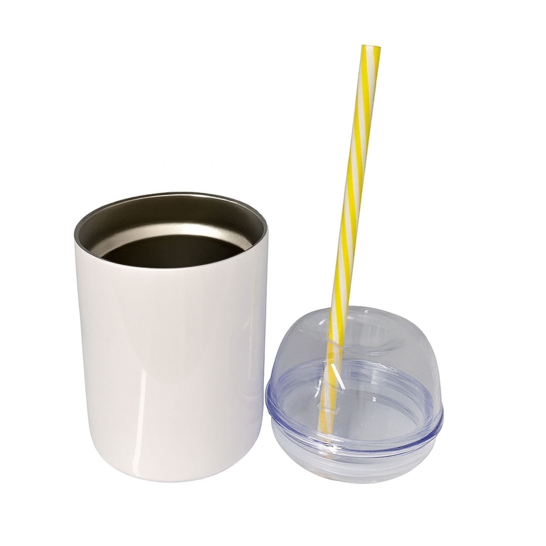 Taza para niños de acero inoxidable blanca para sublimación de 12 oz