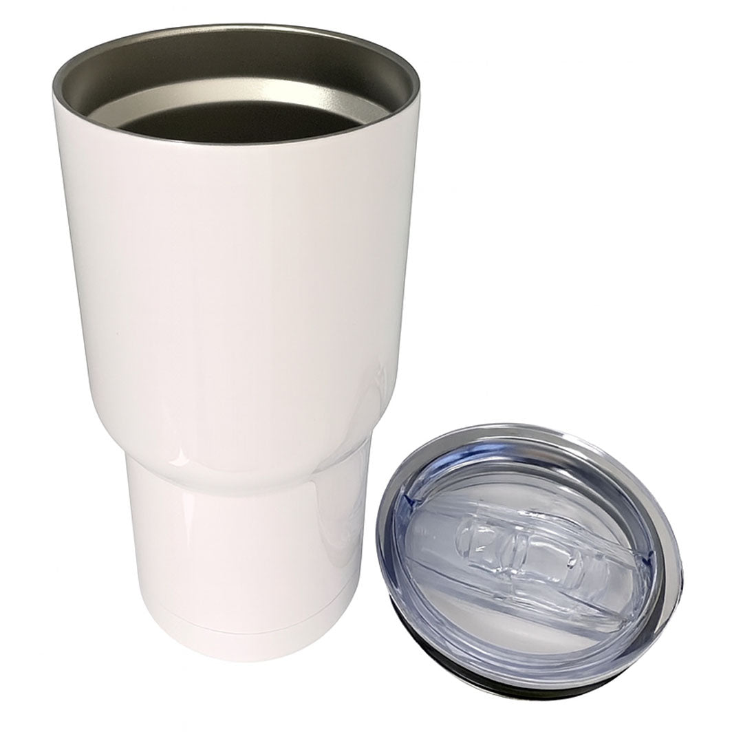 Taza de acero inoxidable blanca para sublimación de 20 oz