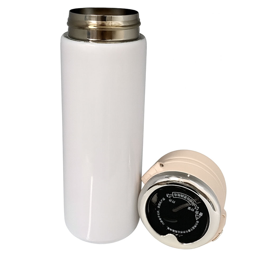 Vaso inteligente al vacío blanco de 400 ml para sublimación – Acabado de goma
