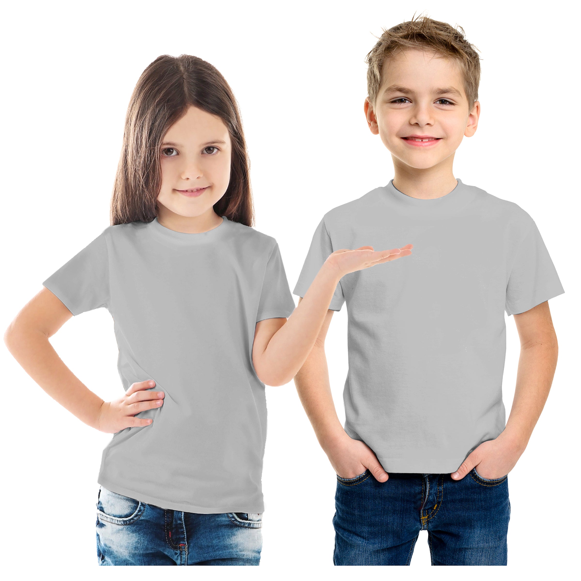 5 pack Kids Sublimation T Shirts Grey 95 Polyester 5 Spandex