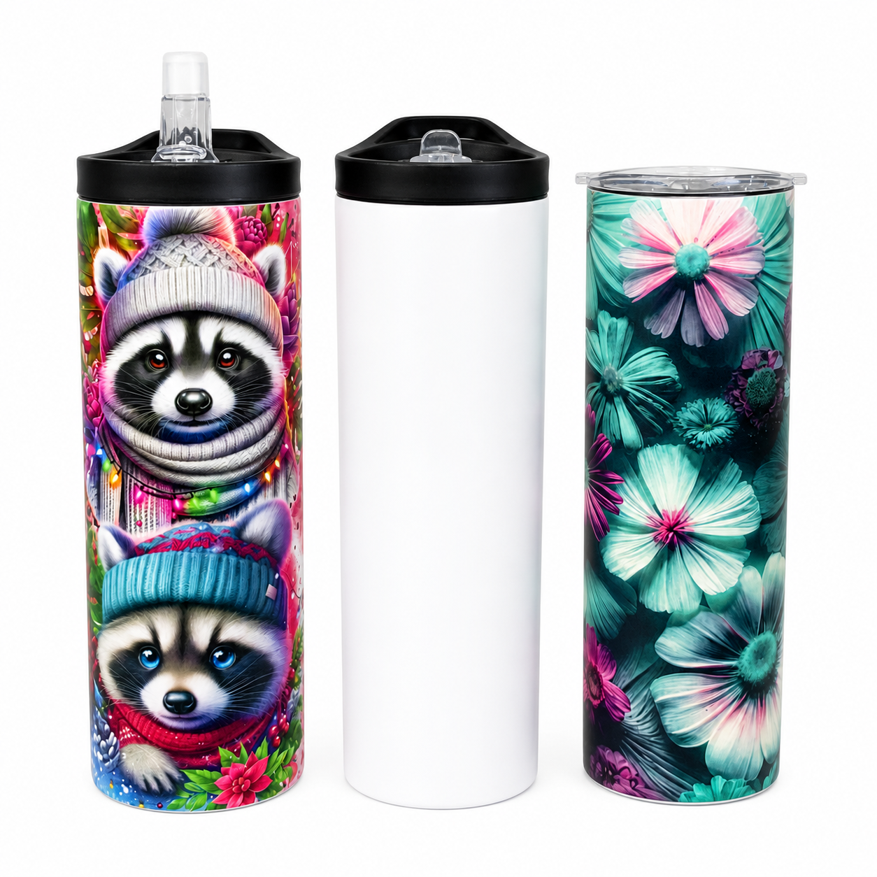 24 PACK MAT-20 OZ ($8.00 cost unit)Mat  Sublimation  20oz FLAT Straight Skinny  Tumbler- -straight-stainless steel (Double insulated hot- cold 8 hours)straw-cleaning brush