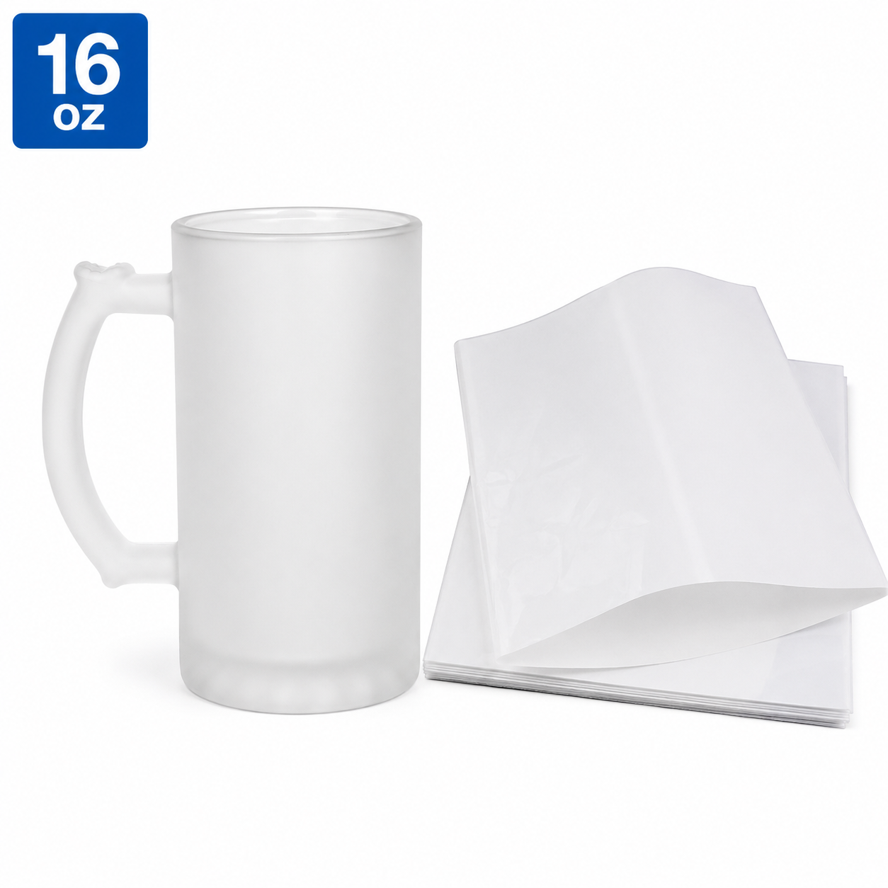 16oz frosted coating glass beer steins.(comes with a shrink wrap)