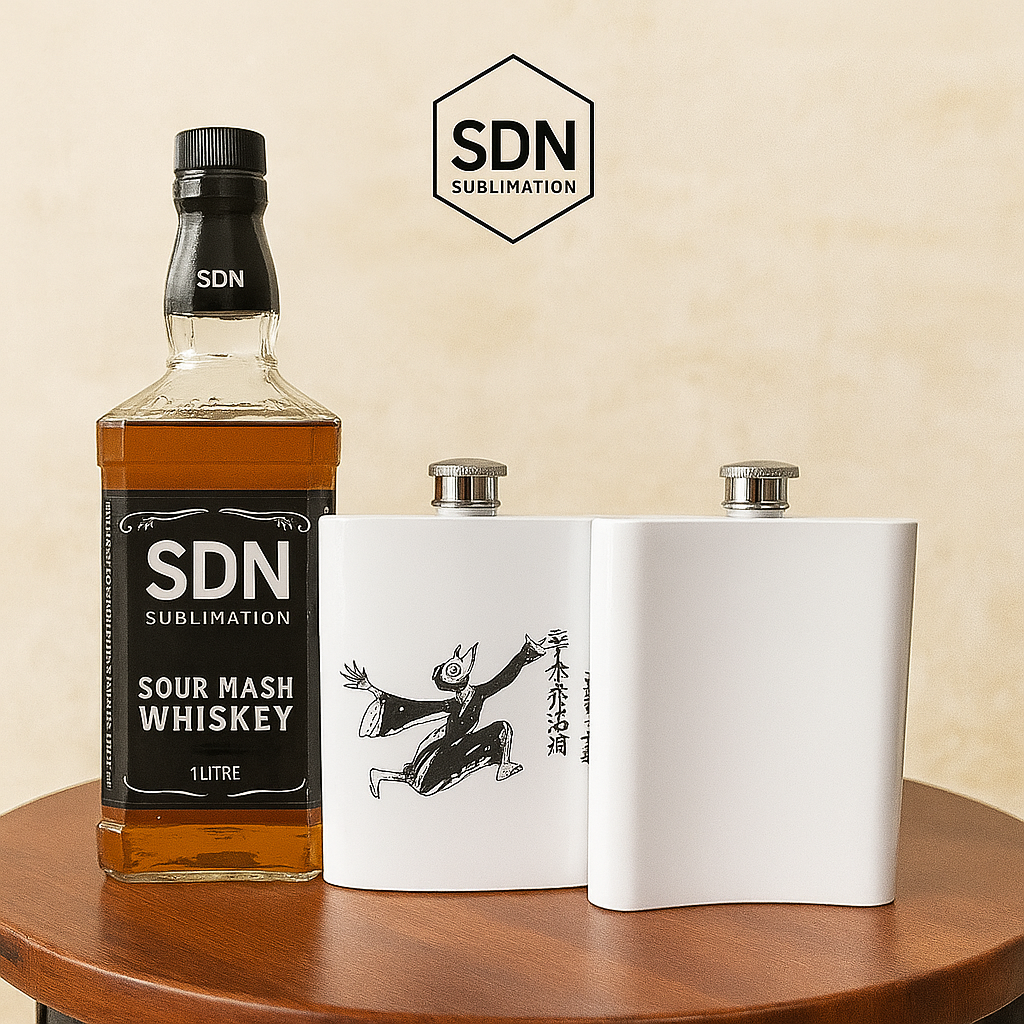 Flasque de sublimation en acier inoxydable blanc de 6 oz