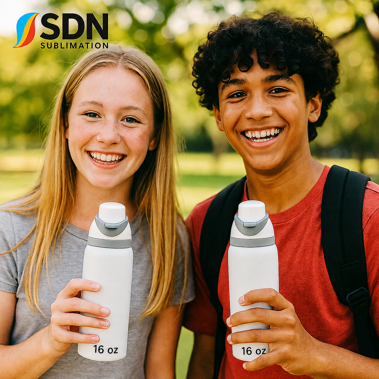 50 PACK-16 OZ  ($7.75 cost unit)16oz Owala-Style Gloss White Water Bottle