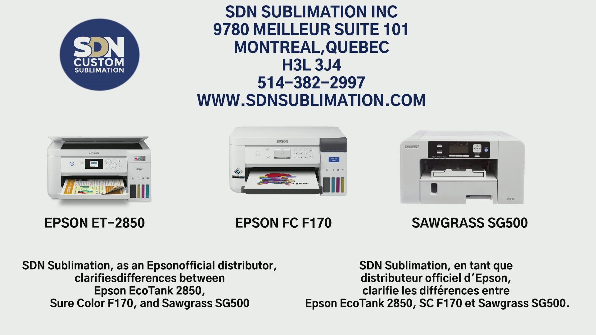 SUBLIMATION EPSON PRINTERS